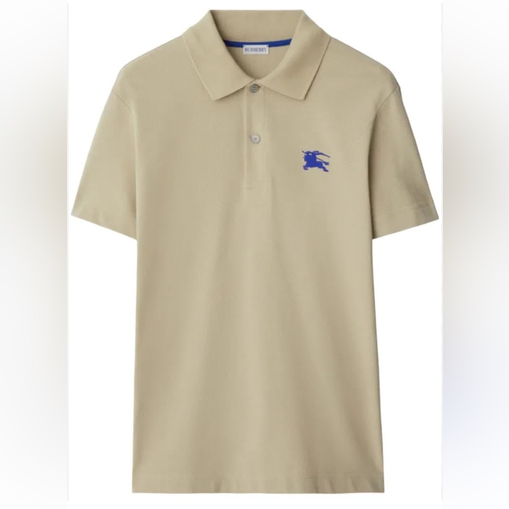 Burberry Beige Polo Shirt with Check Collar